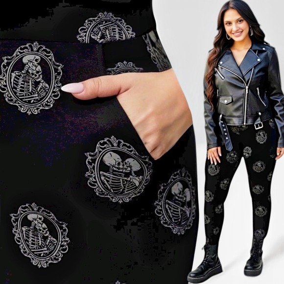 torrid Pants - TORRID "Skeleton Lovers" Full Length Leggings w/Pockets NWT‎ Size 3X